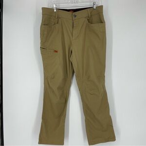 Brunt Work Pants Mens 36x30 Khaki Stretch Utility Canvas Straight Leg Workwear